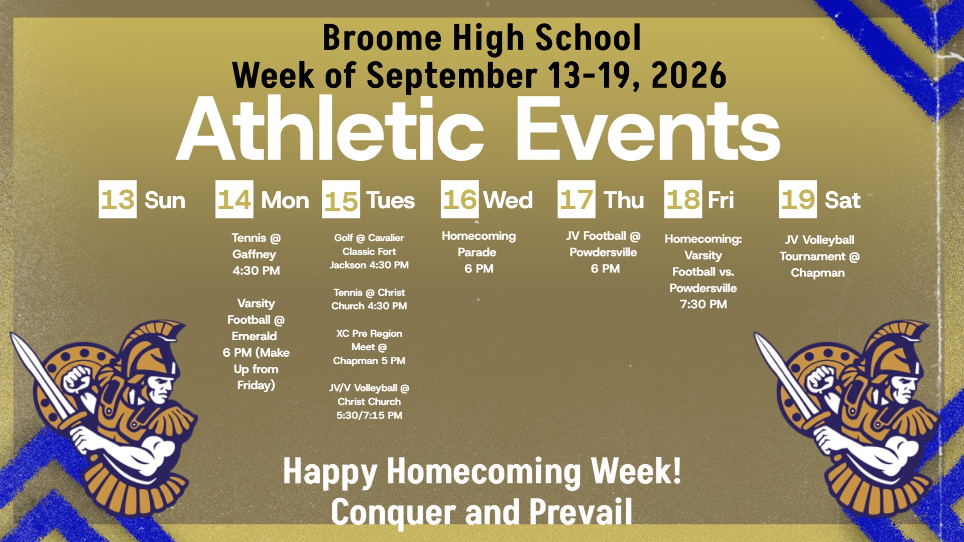 It's Homecoming Week, Centurions!