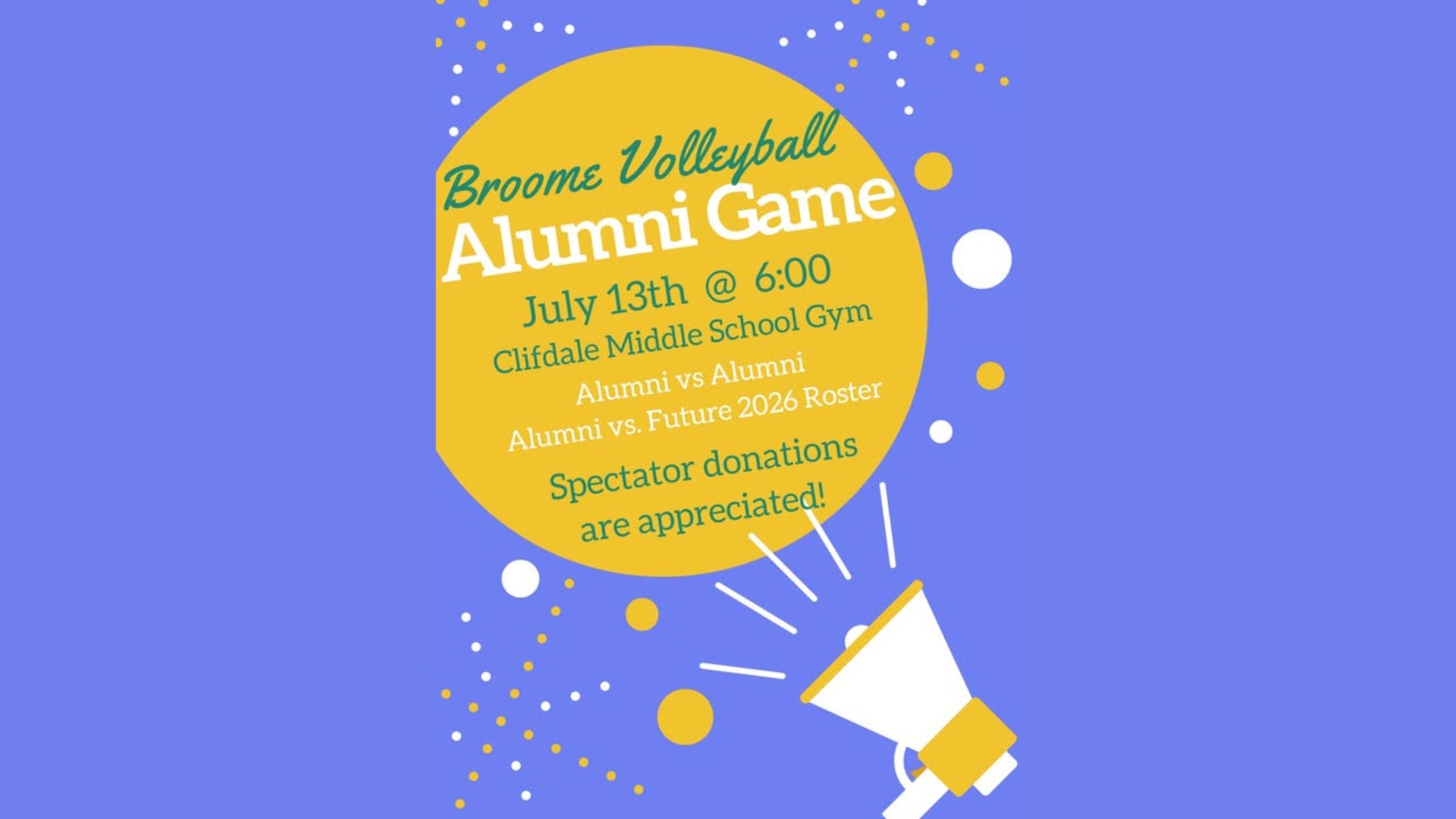 Slide 0 - Join us for an Alumni Volleyball Game
