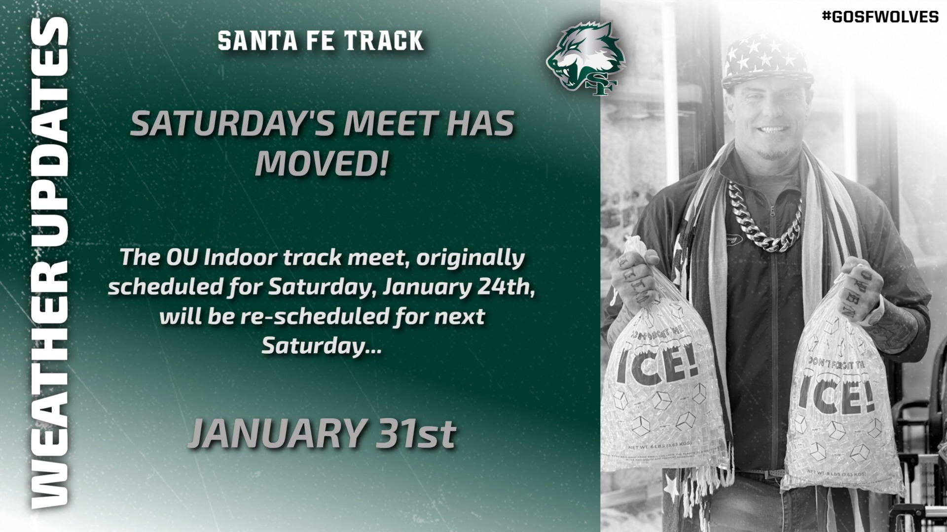 OU Track meet moved to next Saturday.