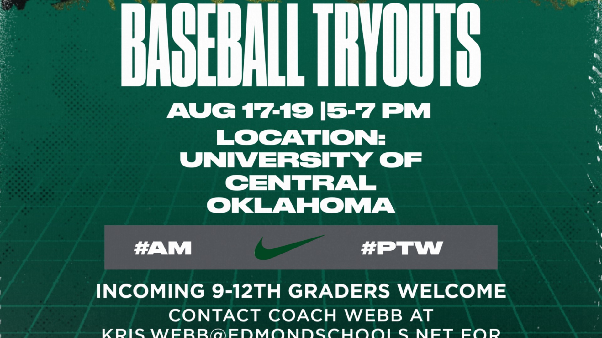 Wolves Baseball tryouts Aug 17-19 at UCO