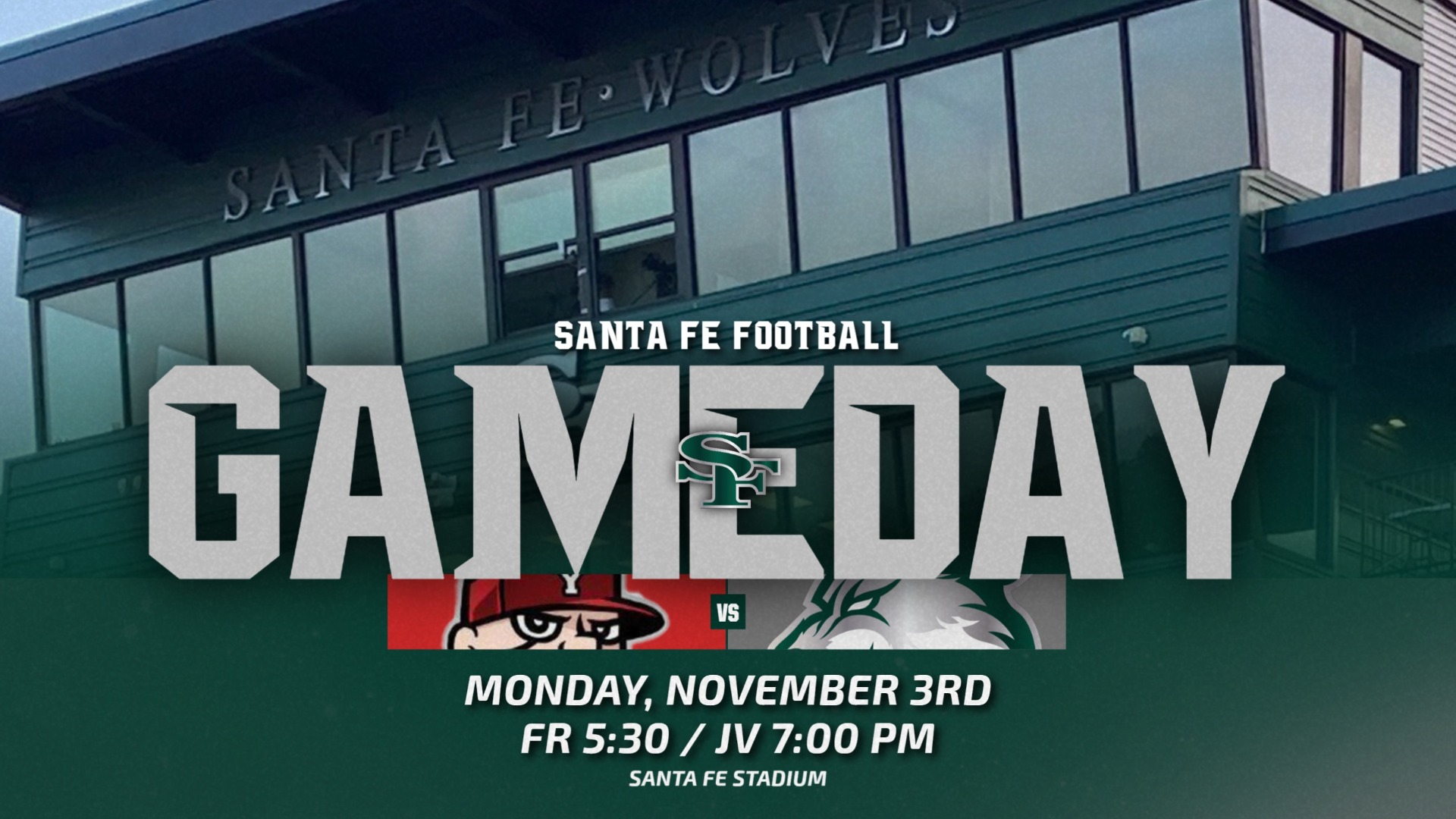 FR and JV Football games today at 5:30 and 7 pm.