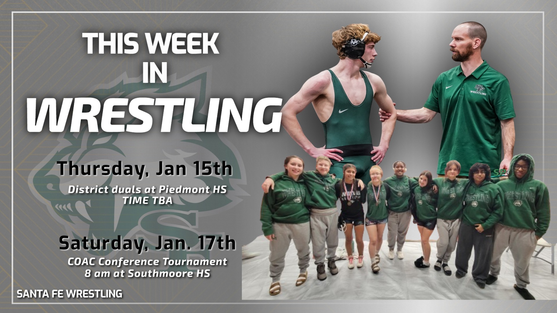WOLVES Wrestling schedule for this week!